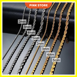 Kalung Titanium rantai Tambang Anti Karat Anti Luntur
