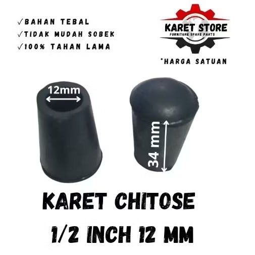 CHITOSE FOOT RUBBER/COP 1/2 INCH 12MM/FOOT MAT RUBBER/FOOT MAT RUBBER/TABLE/CHAIR