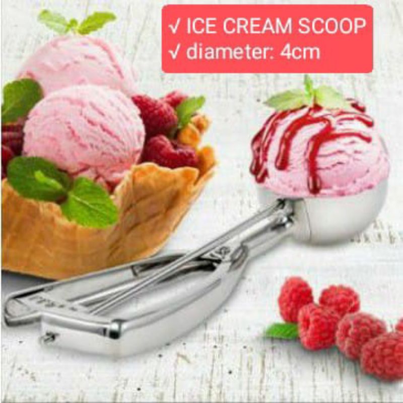 ขาย 4CM PRESS ICE CREAM SPOON / ICE CREAM SCOOP / 4CM DIAMETER ICE CREAM SPOON