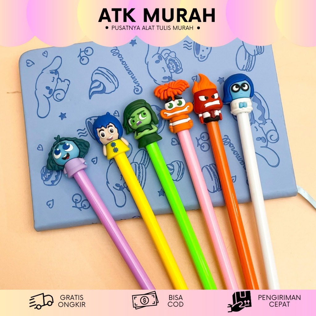 INSIDE OUT CHARACTER GEL PEN MN-1770 INSIDE OUT PEN ANXIETY ENVY DISGUST FEAR JOY ANGER SADNESS AFFO