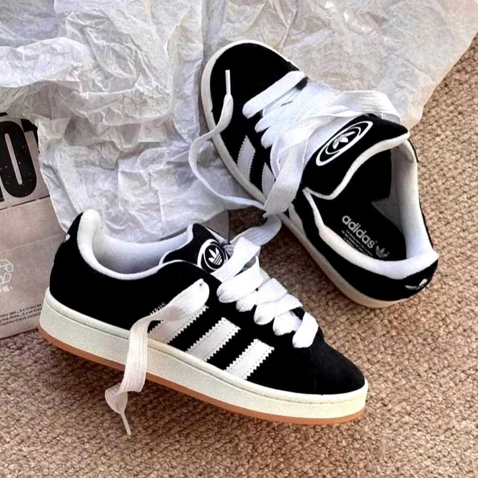 Adidas00 Campus 00s รองเท้าลําลองสีขาวสีดํา 0riginal Premium สําหรับผู้ชายและผู้หญิง