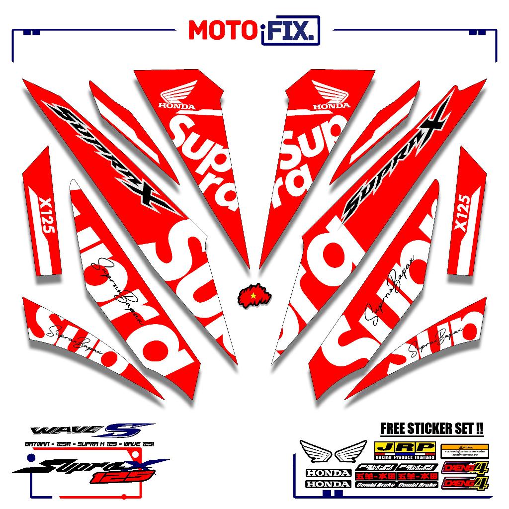 รถจักรยานยนต์ STRIPING VARIATIONS SUPRA X 125 R/MT86/BATMAN/2008-2013/STICKER/STICKER POLET SUPRA X 