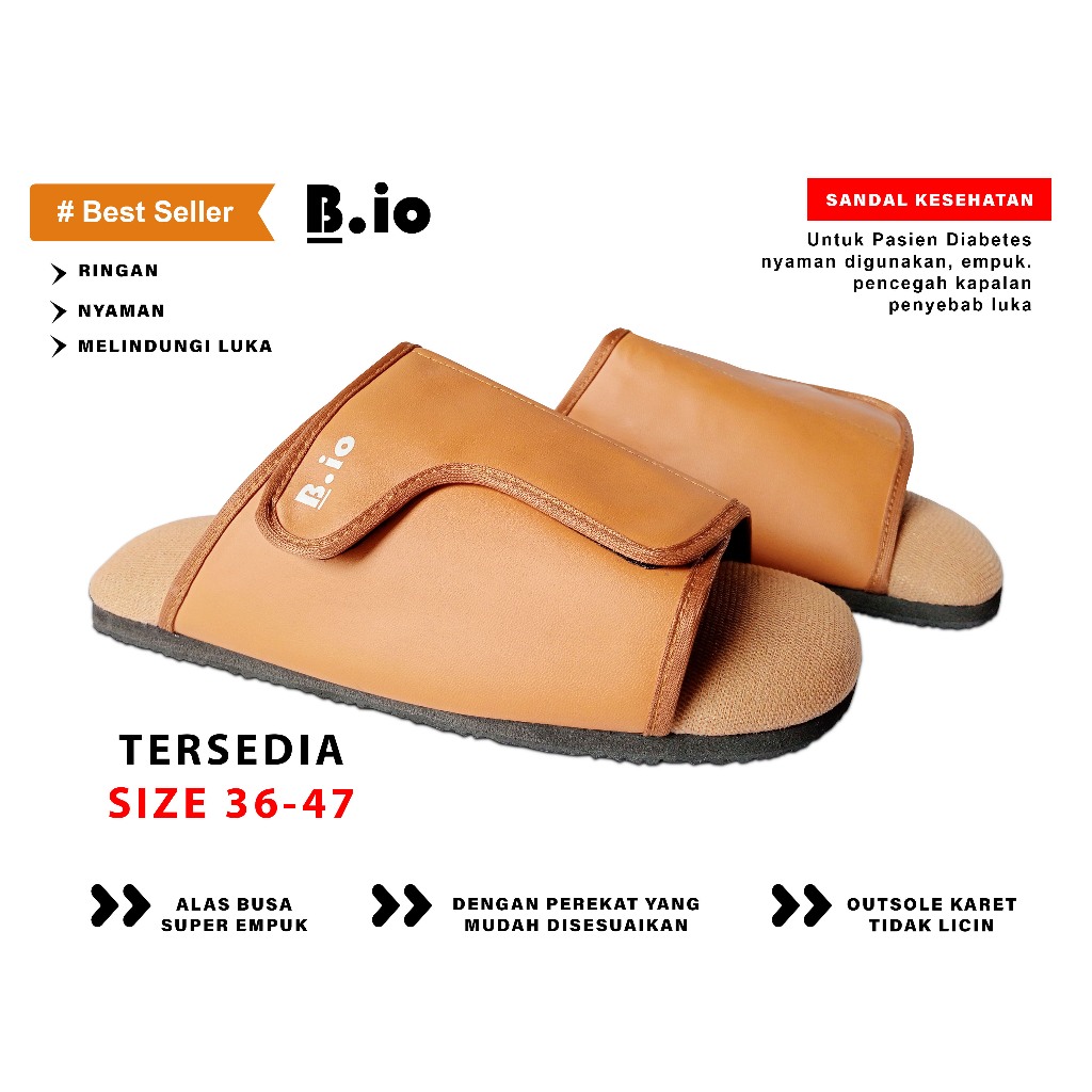 Baraka - รองเท้าแตะเพื่อสุขภาพเบาหวาน Super Soft Velcro Slop Series
