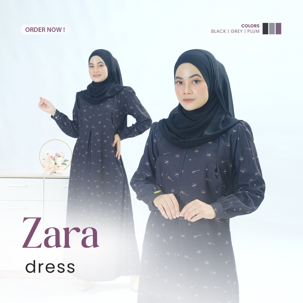 Gamis ล่าสุด - Black Gamis - My Zahir Official Shop - Zara Dress