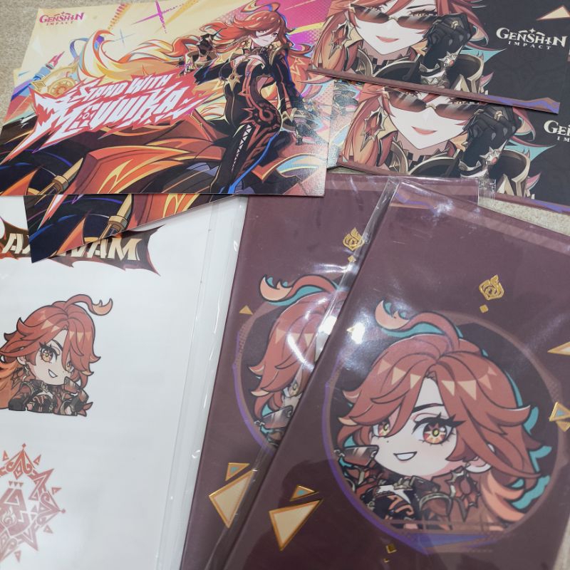 สินค้า (freebies) จาก Stand With Mafuika งาน Genshin Impact