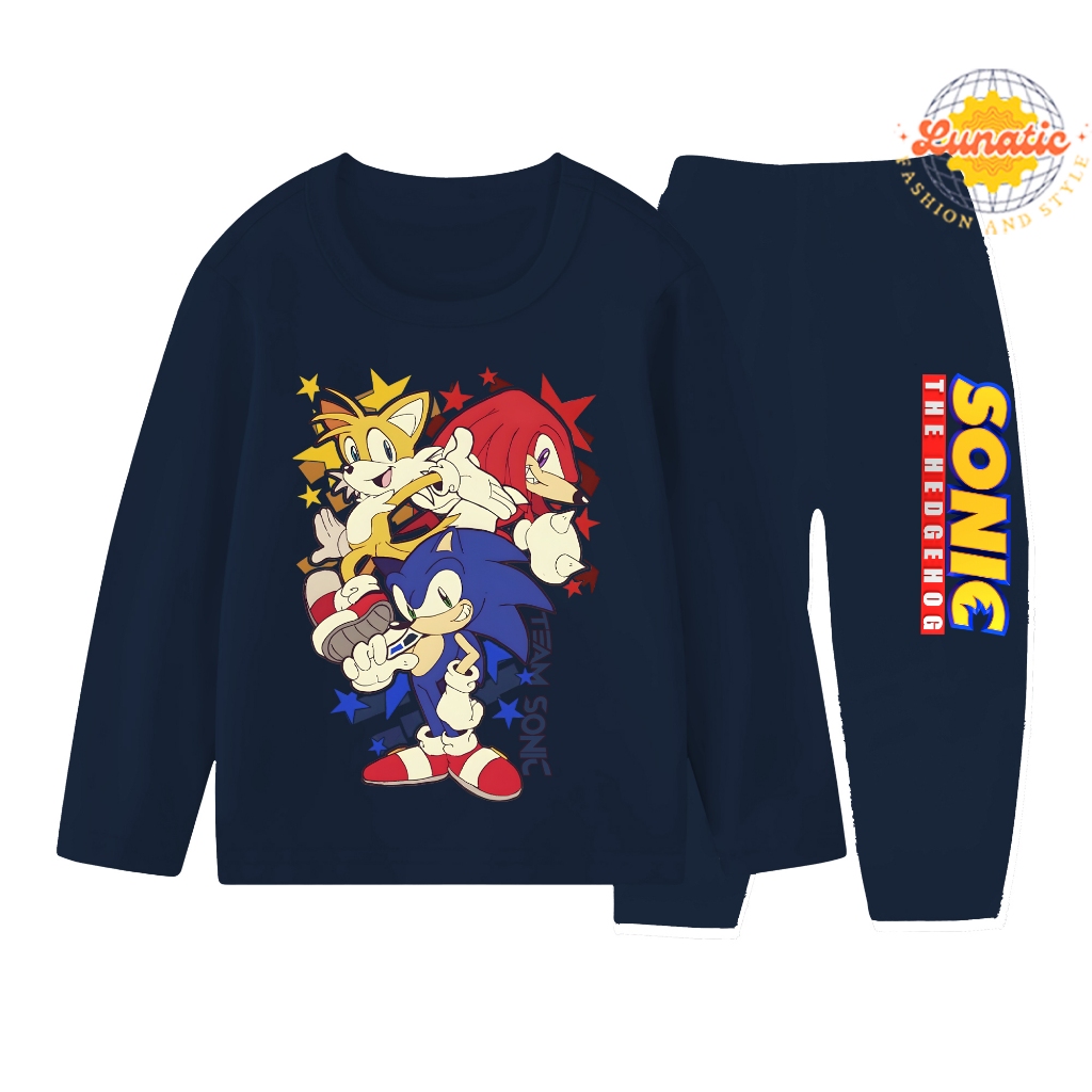 ชุดนอนเด็ก Viral ชุดนอนเด็กแขนยาว TEAM SONIC motif ขนาด 1-10 ปี