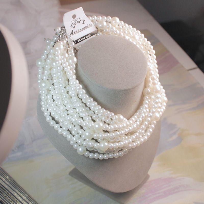 สร้อยคอไข่มุก AESTHETIC 12 ชิ้น | CHOCKER NECKLACE RUBBER NECKLACE CHAIN NECKLACE