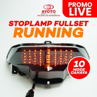 (LIVE) AYOTO Stoplamp Full Set Running Motor Vario Beat FI/ESP & Deluxe LED Kualitas Tinggi Plug and Play 10 Mode Standby