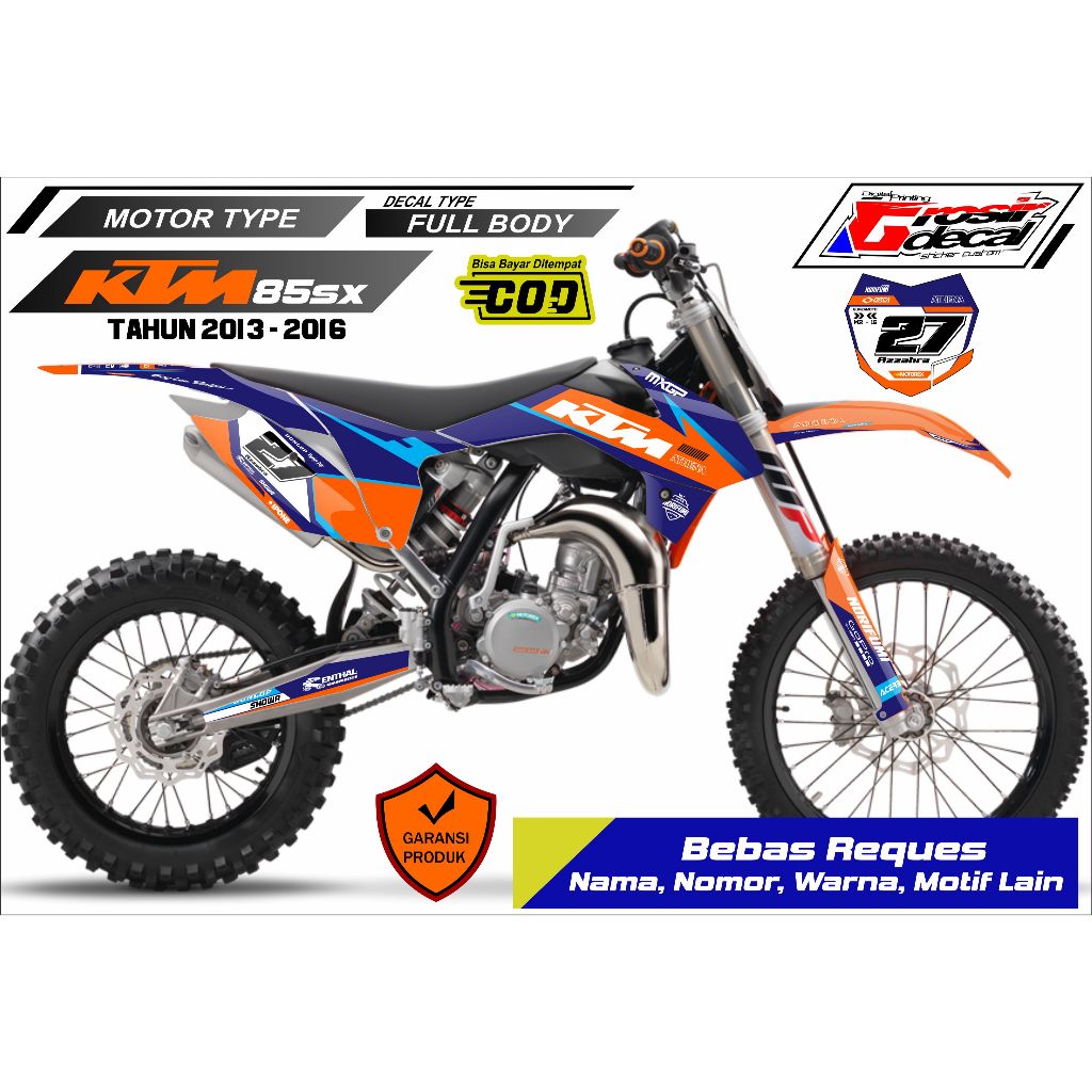 สติ๊กเกอร์ สติ๊กเกอร์ KTM 85 SX 2013 - 2016 Full body Free Request