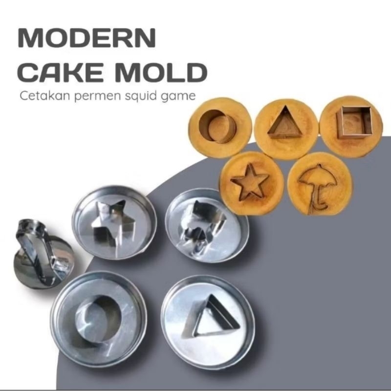 Viral Mold Squid Game Mold/Mini Squid Game Candy Mold/Squid Game dalgona Mold 1 ชุด + Pan