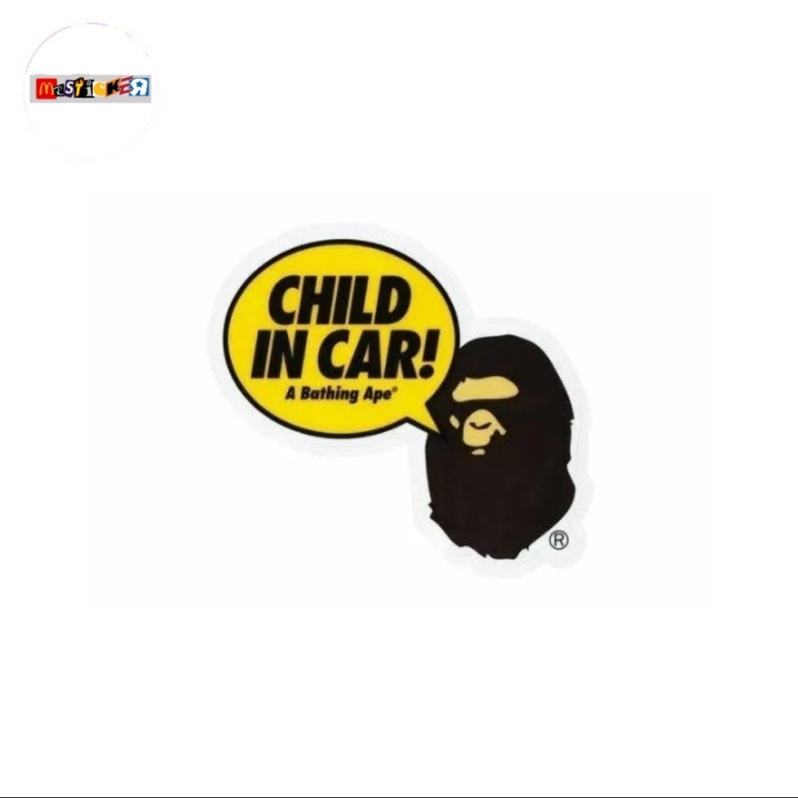 A BATHING APE สติ๊กเกอร์อาบน้ํา ape bape Child in Car sign diecut สติ๊กเกอร์ JDM streetwear