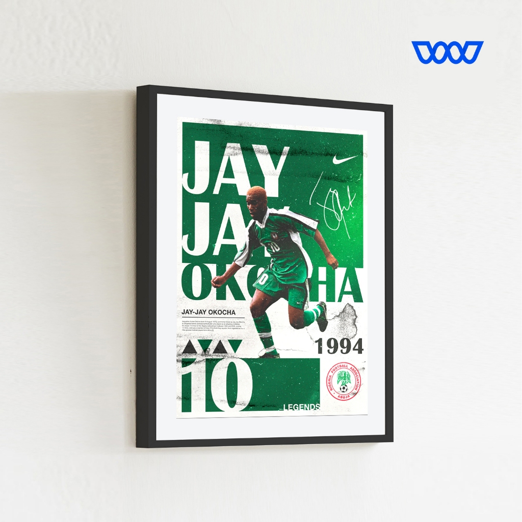 Hiasan DINDING Woodoo - RB 14 JAY OKOCHA Frameblock ตกแต่งผนังห้องคุณภาพระดับพรีเมียม