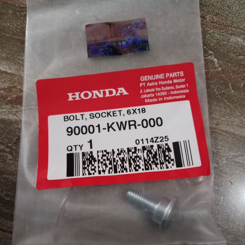 AHM 90001-KWR-000 ซ็อกเก็ตโบลต์ 618 CKP Matic sensor Bolt, ฝาครอบ CVT ด้านหน้า, honda ภายใต้บังโคลน