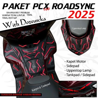 Paket PCX 160 RoadSycn 2025 Karpet Tankpad Upper Stoplamp sidepade Bahan Karet Premium Tebal Anti Luntur Tidak Licin