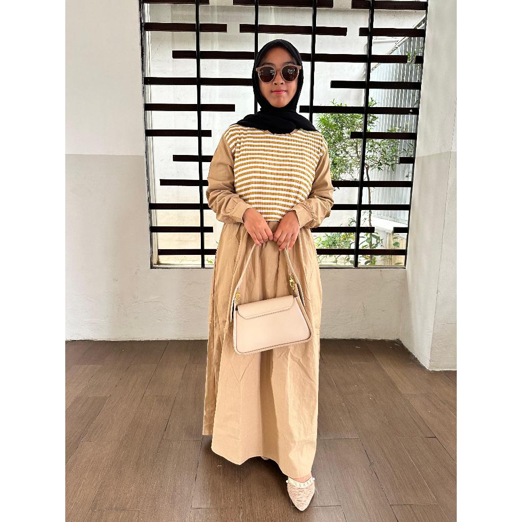 Gamis Stretch Chana by wear.gaemie Long Dress Soft Jeans Stretch Mix Baby Terry