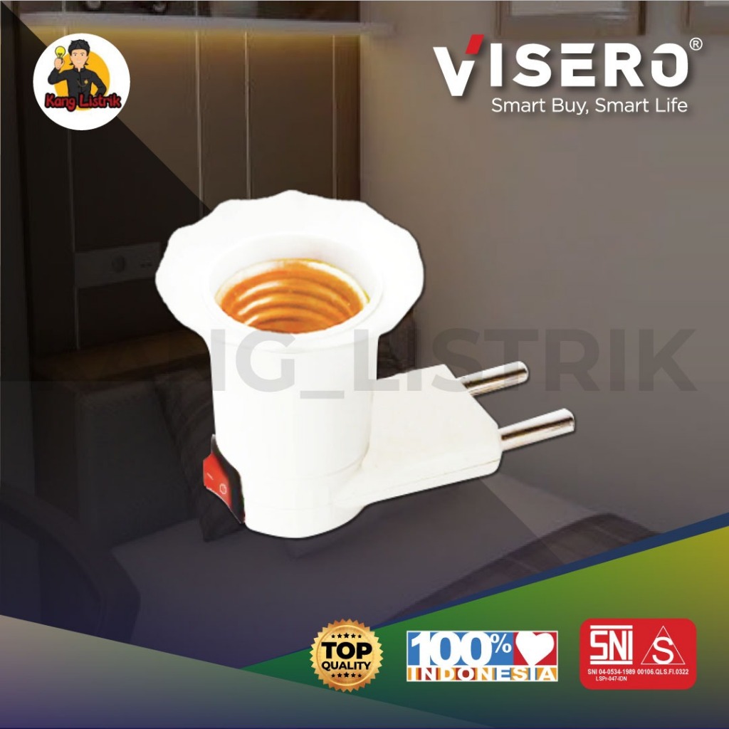 ข้อต่อโคมไฟแบบเสียบปลั๊ก + สวิตช์ / ข้อต่อแบบเสียบ + สวิตช์ Visero VPG111S