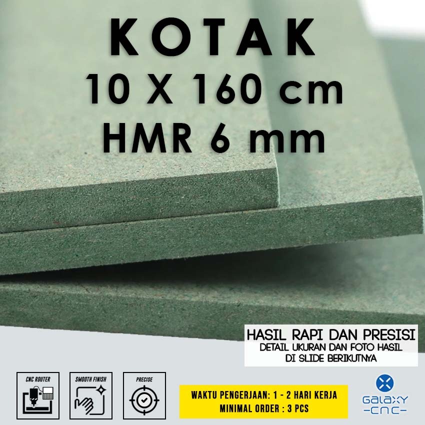 กล่อง HIJAU 10 x 160 ซม. - 6 มม. HMR - บอร์ด HMR / บอร์ด MDF สีเขียว