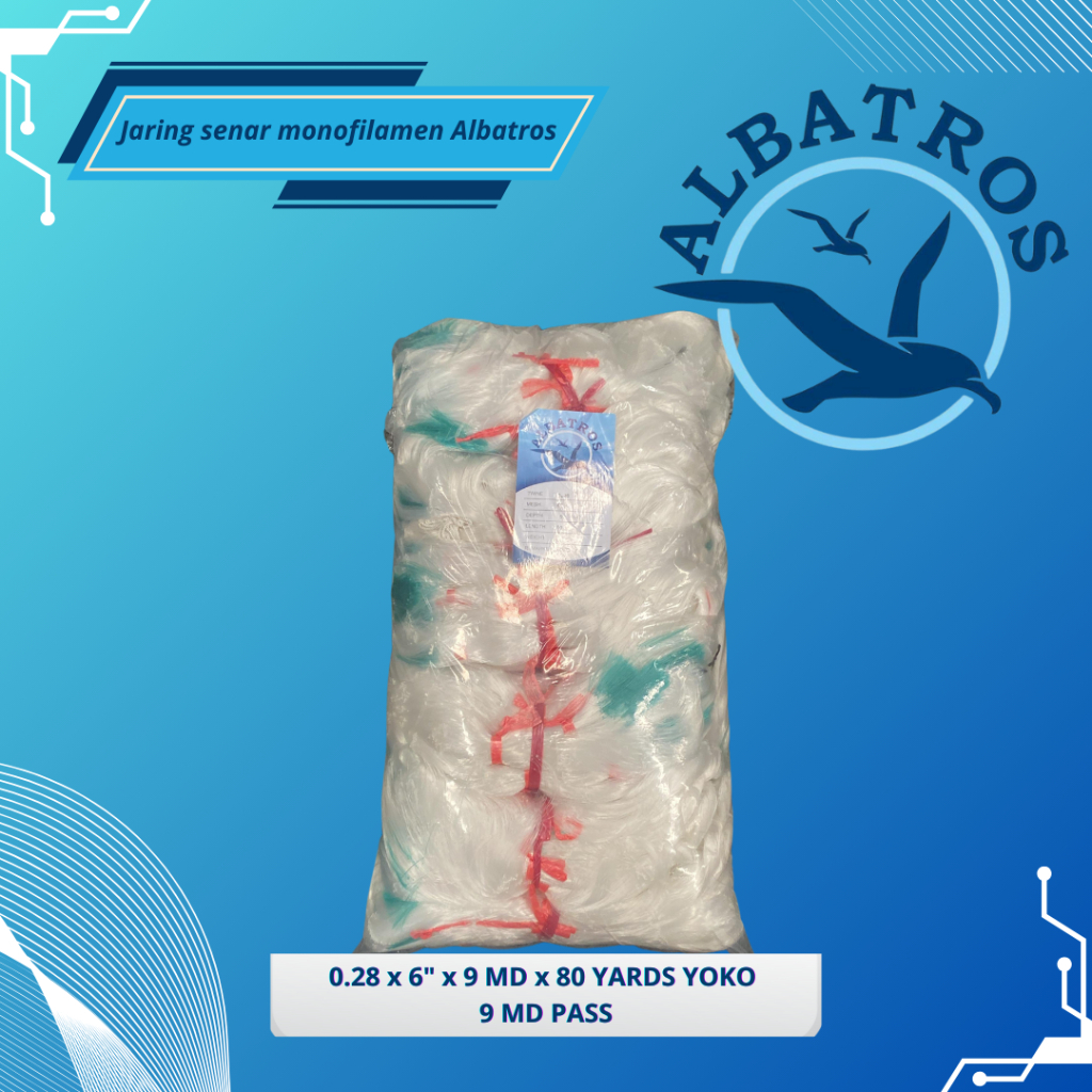 Albatros โมโนฟิลาเมนต์ สตริงสุทธิ 0.28 X 6" X 9 MD X 80 YARDS YOKO 9 MD PASS