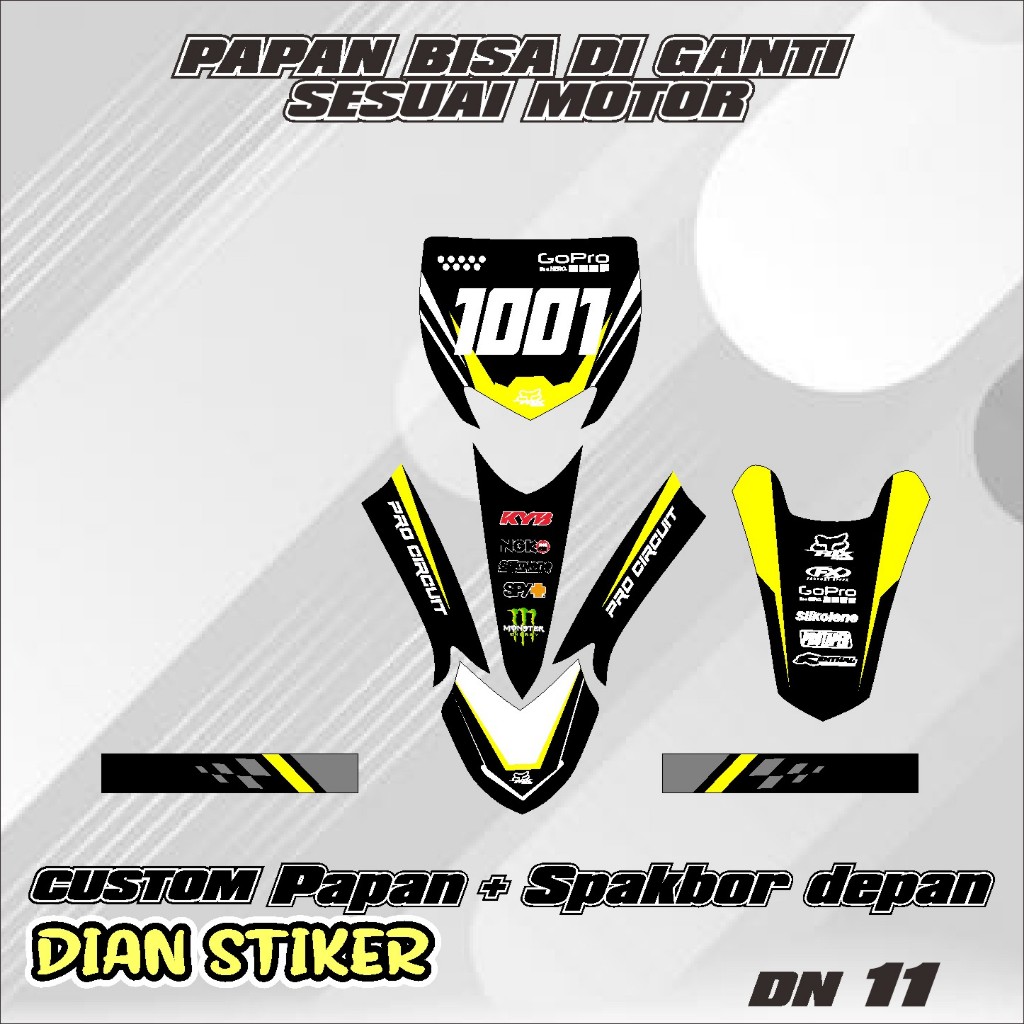 สติ๊กเกอร์สติ๊กเกอร์สติ๊กเกอร์ START NUMBER PLATE + FENDER FRONT YZ 85 ใหม่ KLX BF KLX GORDON DTRACK