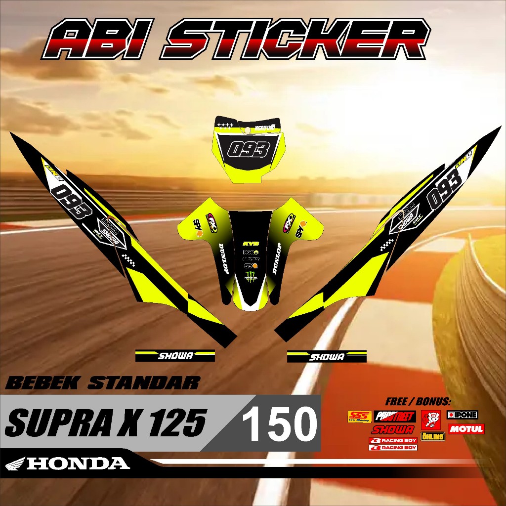 สติ๊กเกอร์แถบสติ๊กเกอร์ RBTSUPRA X125 RBT BEBEK MODIF SUPERMMOTO YZ KLX KTM CRF V 150 สติ๊กเกอร์ DES