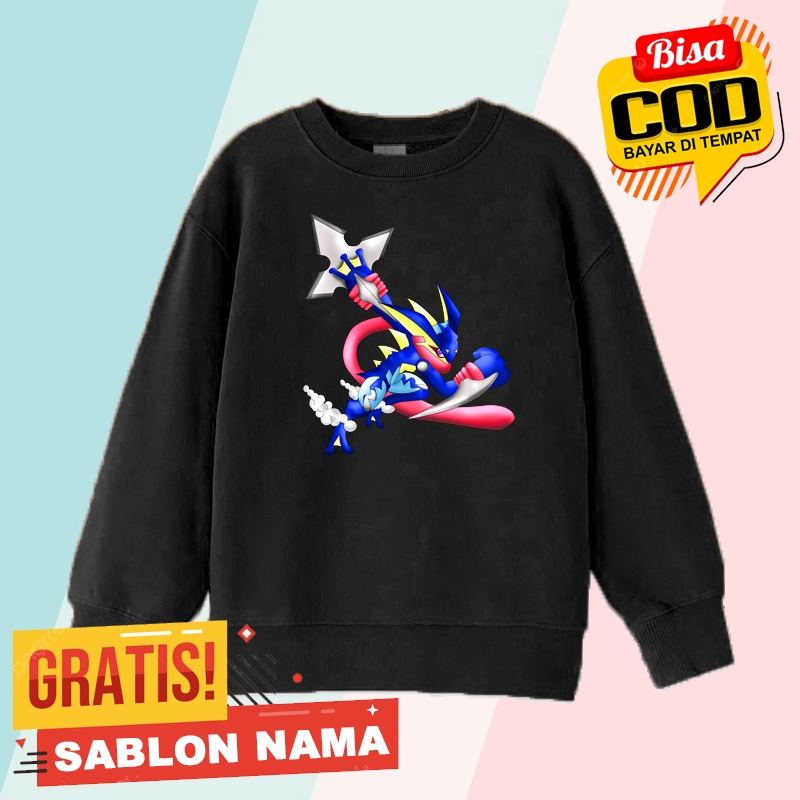 Pokemon Shiny Grninja Kids Sweater / Boys & Girls Sweater Jacket Custom Pokemon Name Shiny Grninja