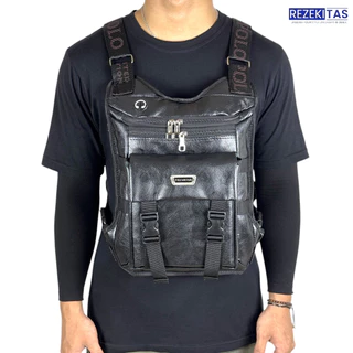 กระเป๋าคาดหน้าอกหนัง PU Polo Amstar Polo Amstar Chest Bag Chest Rig Bag Chest Sling Vest Bag