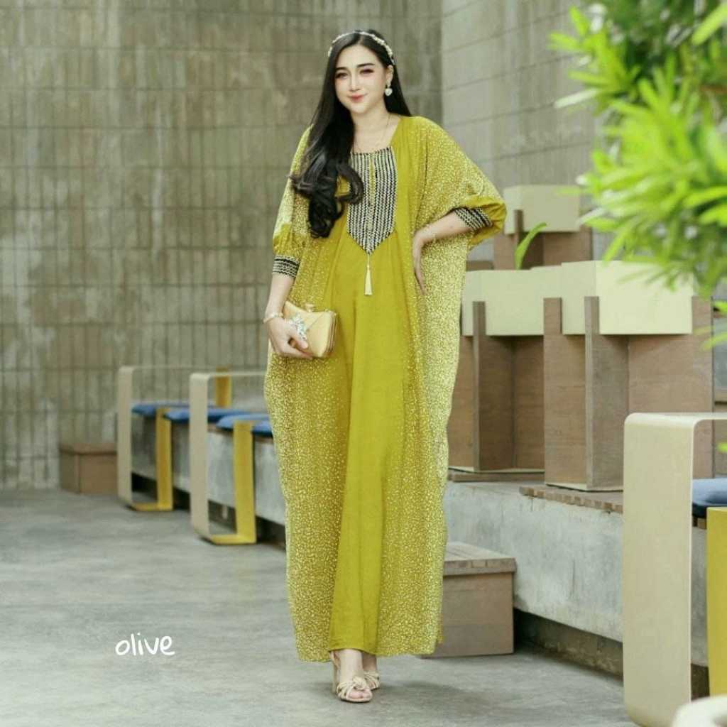 El Rummy Collection - Sultan Kaftan Gamis Rayon Premium Jumbo Busui Spray Lace Motif