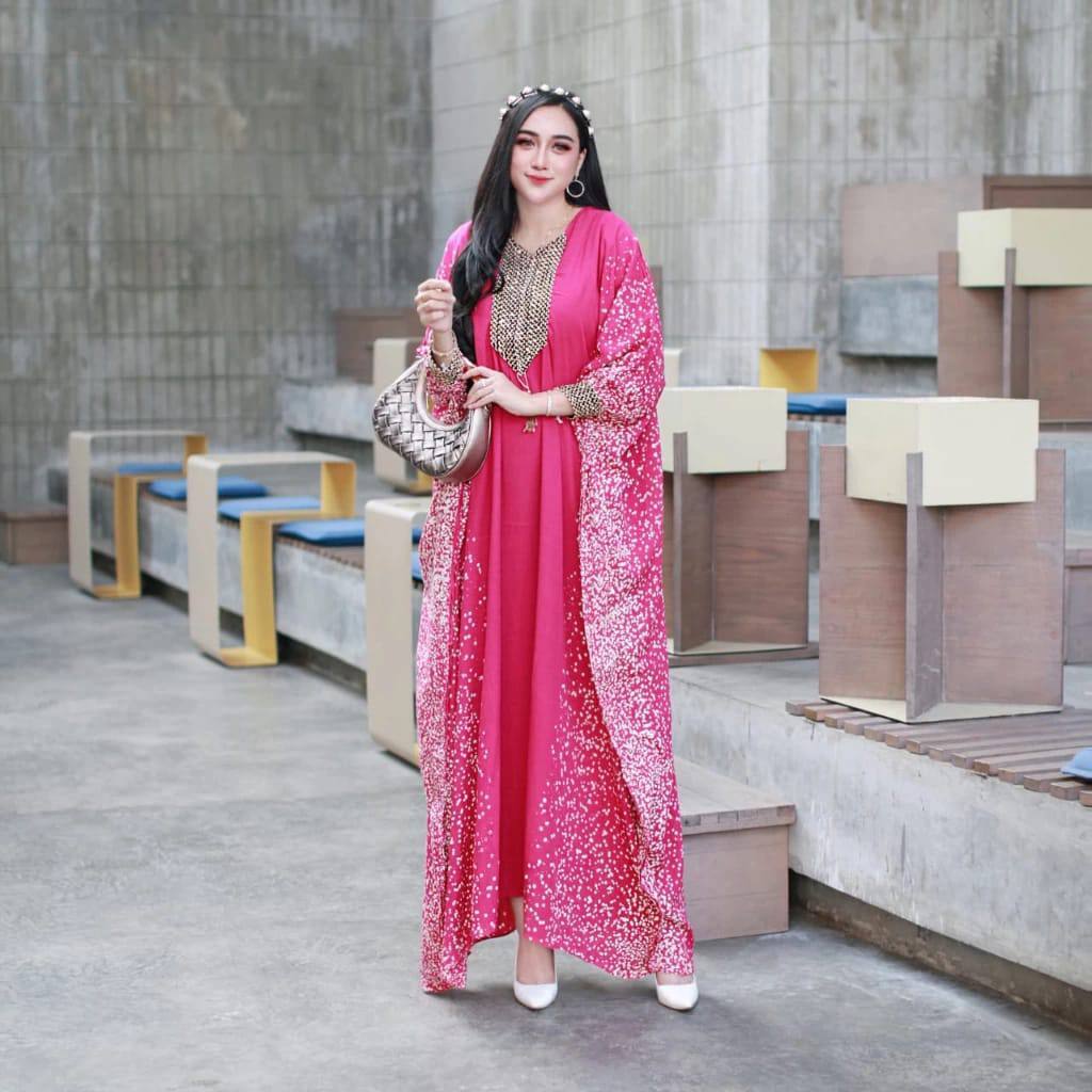 El Rummy Collection - Sultan Kaftan Gamis Rayon Premium Jumbo Busui Spray Lace Motif
