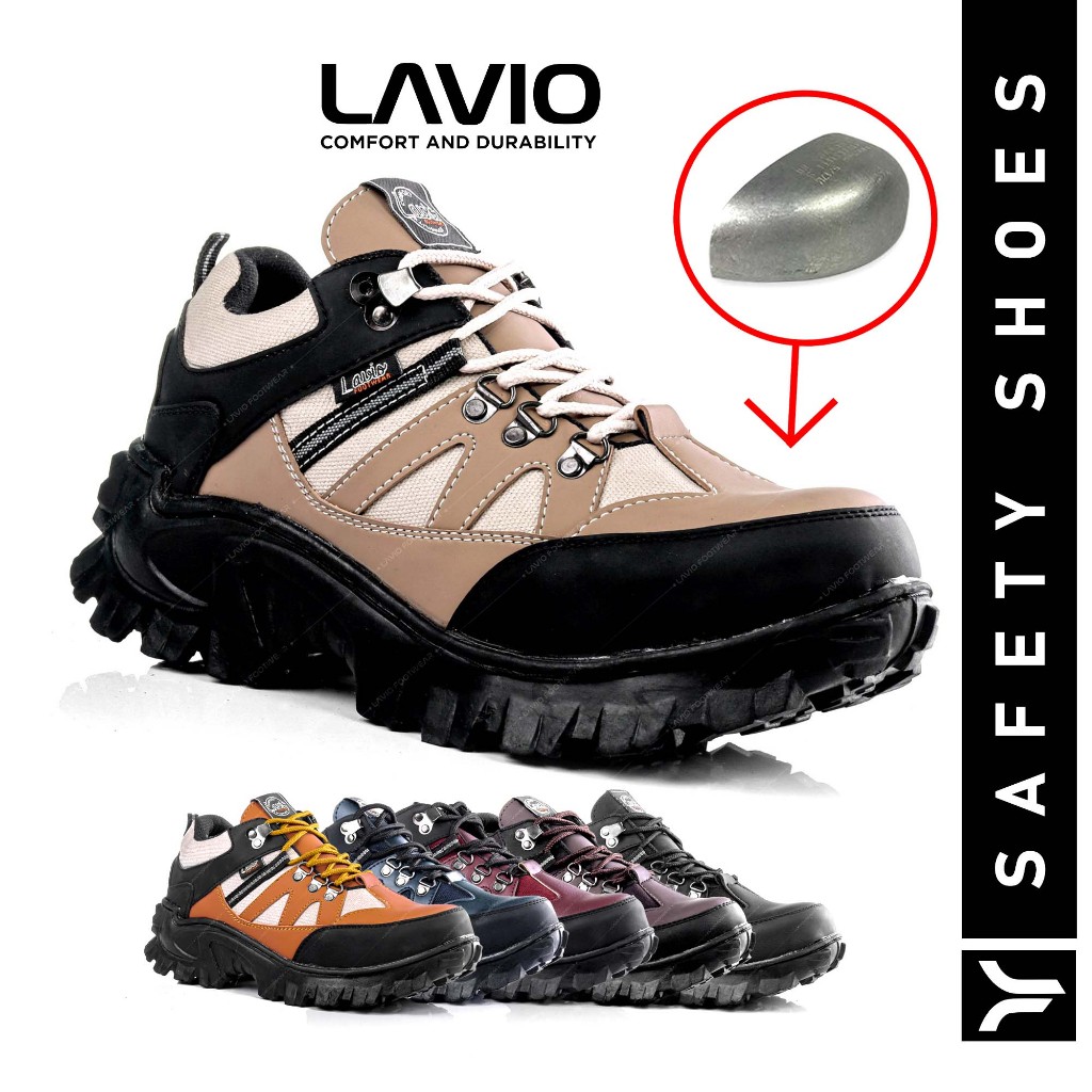 Lavio รองเท้านิรภัยสําหรับผู้ชายและผู้หญิง Unisex Steel Toe Low Work Project เดินป่า A86 ขนาด 36-46