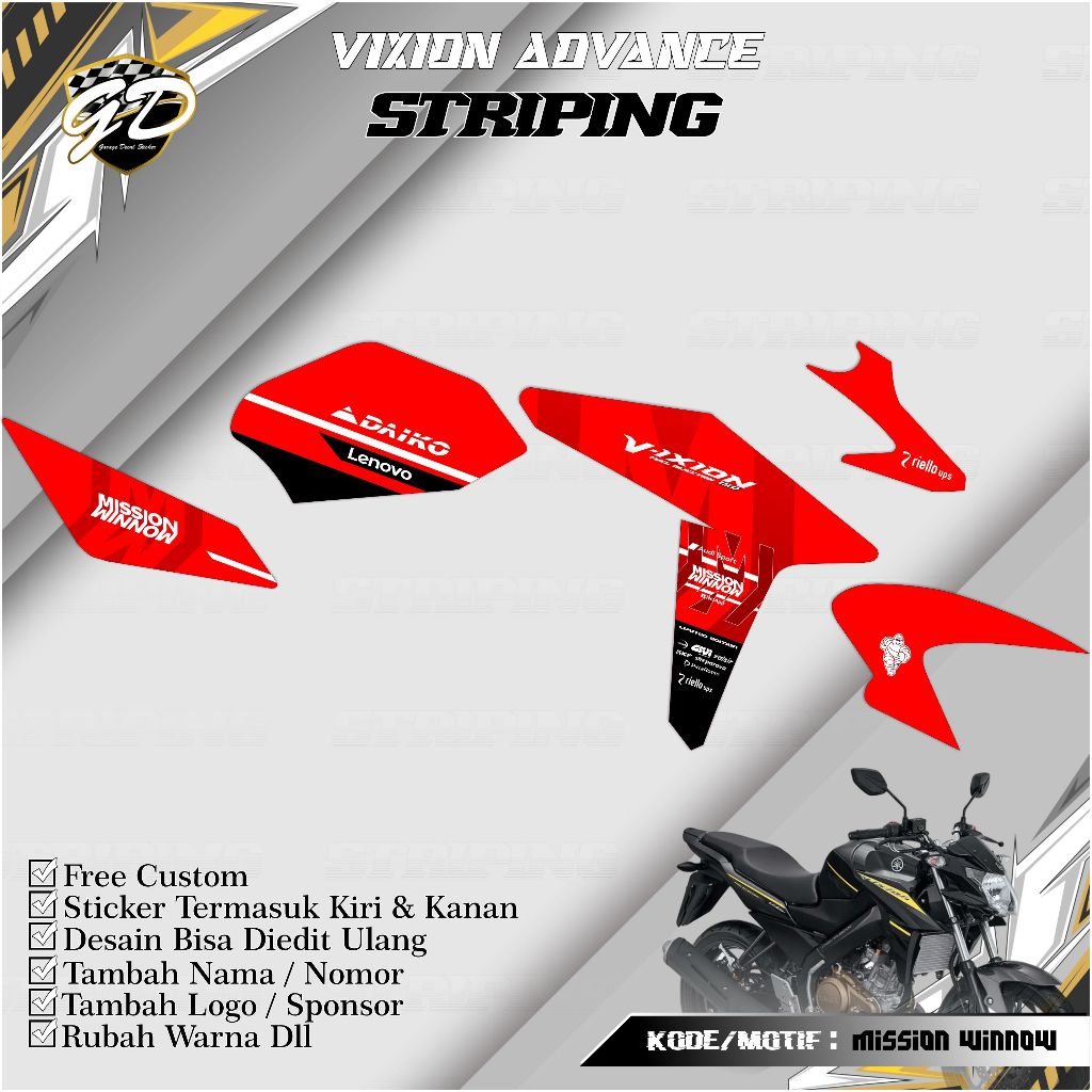 Vixion NVA Striping Vixion Advance Mission Winnow Striping
