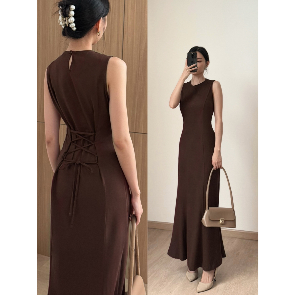 Kadaka D-0251 แม็กซี่เดรสปรับเอว Cotton Edition | ชุดเดรสเชือกรูดยาวสําหรับผู้หญิง