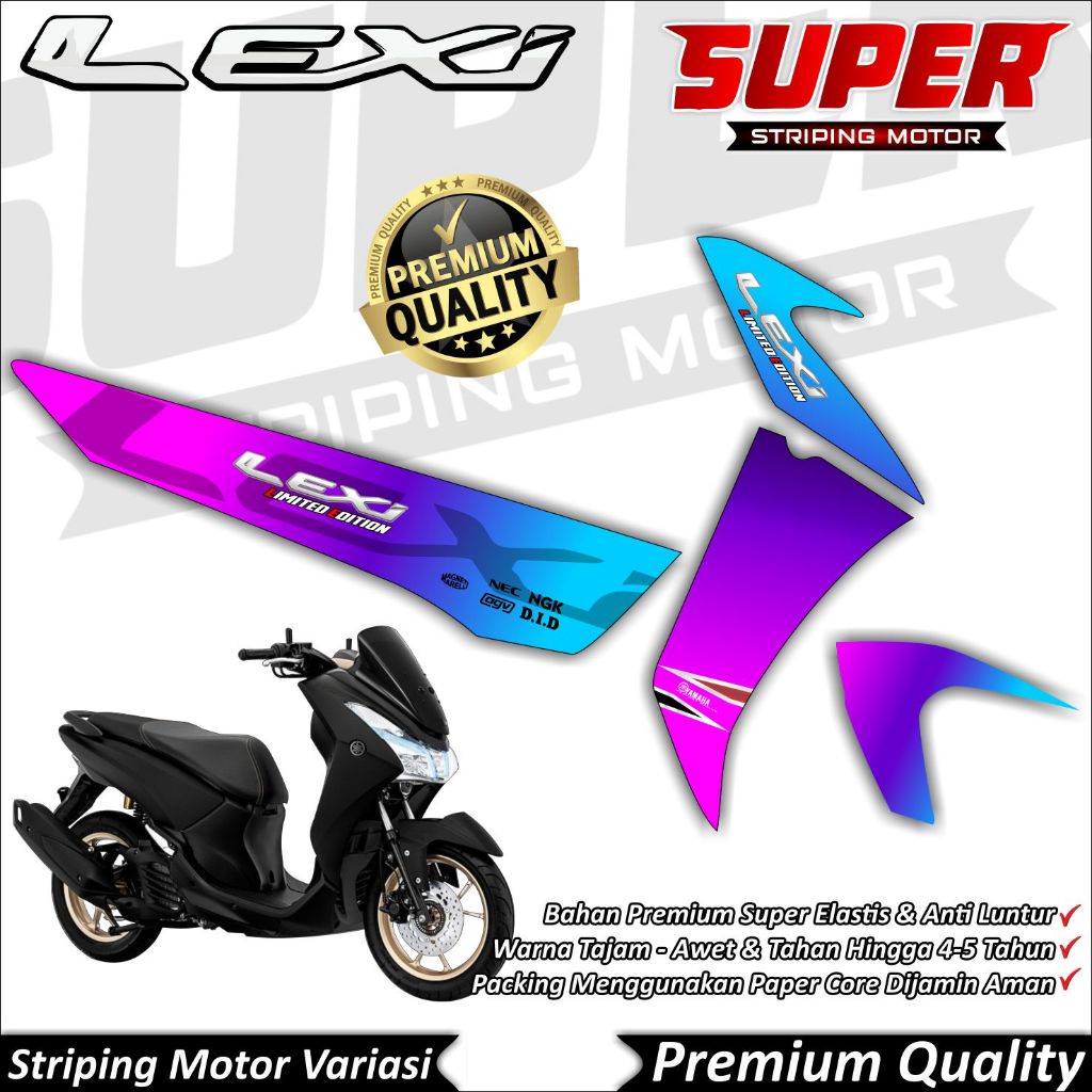 Cool Anti-Fade LEXI สติกเกอร์ LEXI 125 Striping Yamaha LEXI 125 Hayabusa Chameleon Striping