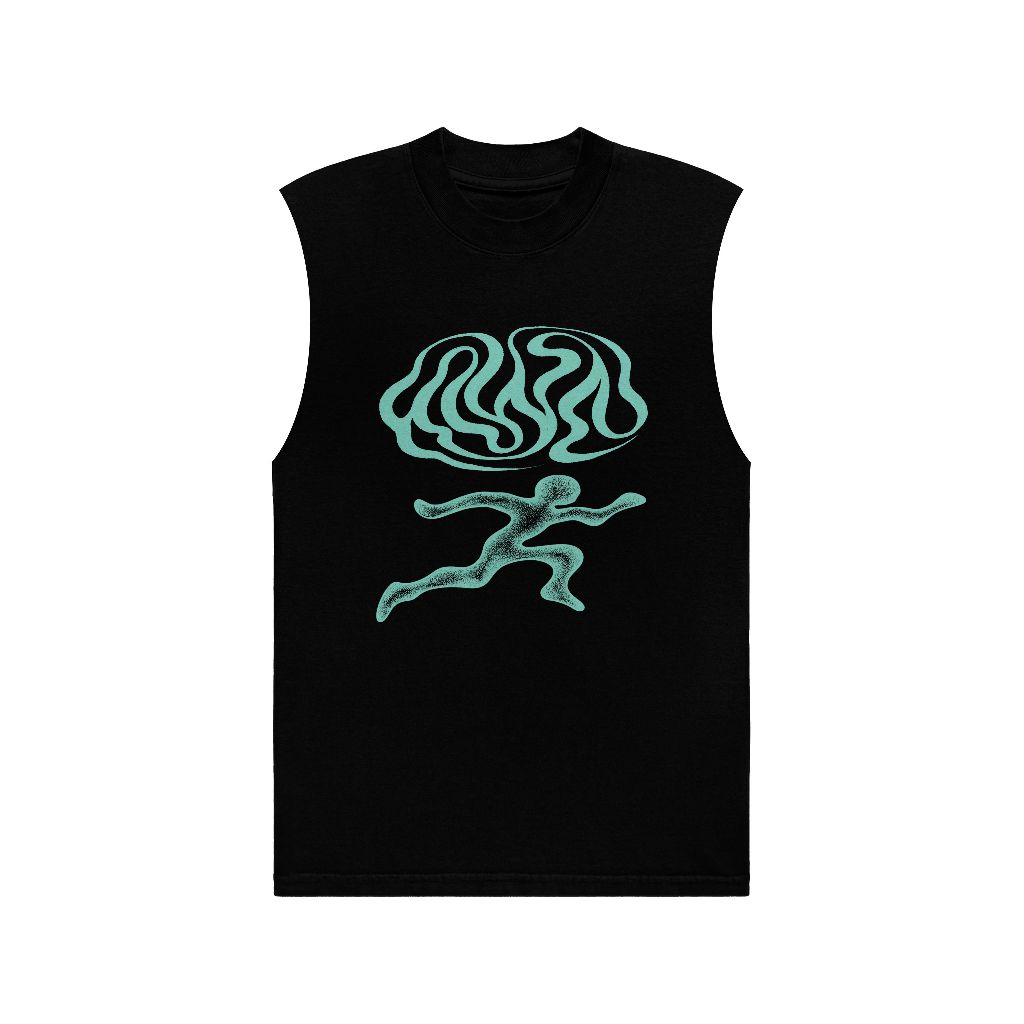 HLWN Running Unisex Muscle Tee Black - Ethereal