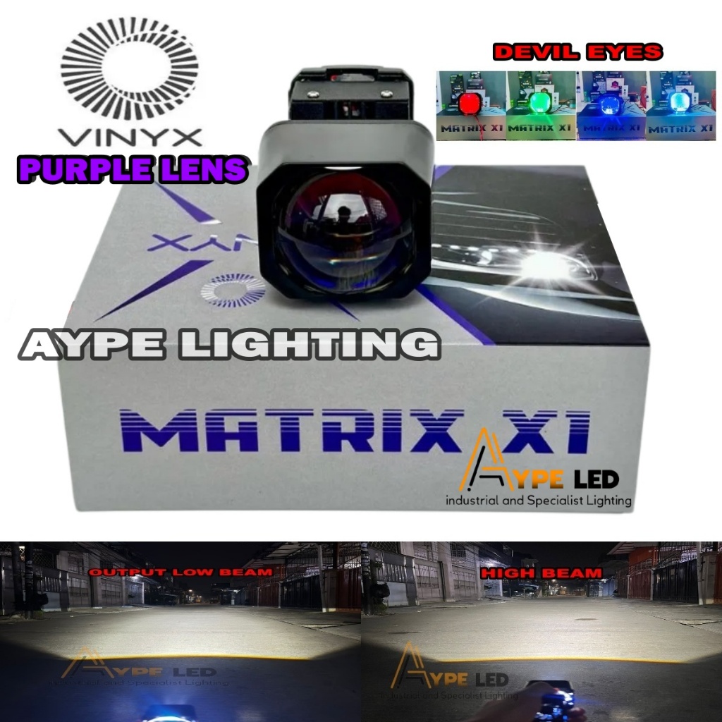 Bilied Matrix X1 Vinyx 1.5 นิ้วสีม่วงเลนส์พรีเมี่ยม Limited โปรเจคเตอร์ Bished matrix X1 Plus ปีศาจตา