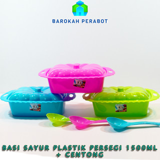 6 pcs Tempat Sayur Prasmanan + Centong | Tempat Sayur Plus Tutup Irus / Basi Sayur Wadah Prasmanan + Centong