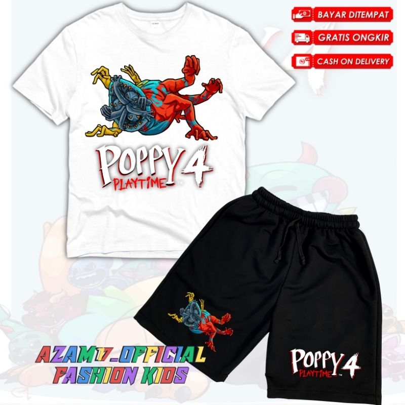 กางเกงขาสั้นเด็ก T-SHIRTS SET POPPY PLAYTIME 4 DOEY HOSTILE ฟรี NAME / CHILDRENS SET BOARDSHORT CHIL