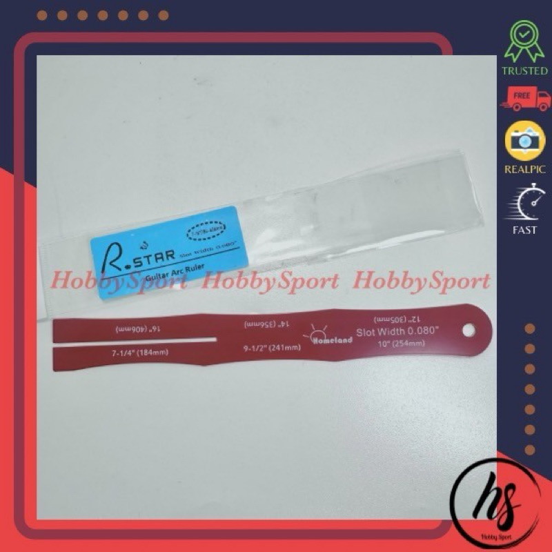 ไม้บรรทัดอาร์คกีตาร์ R Star Homeland Radius Gauge กีตาร์ Fretboard คอเหล็ก