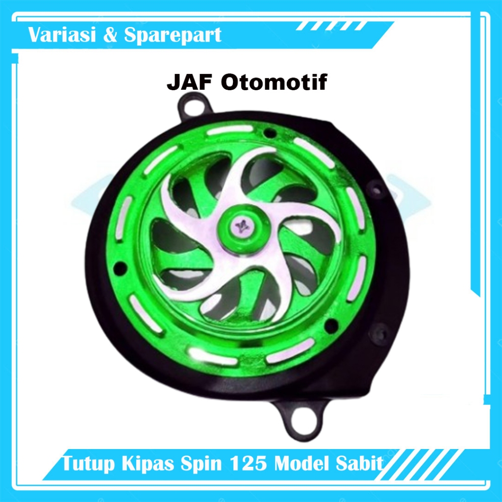 HIJAU JAF ยานยนต์ Spin Fan Cover 125 Hayate Skydrive Skywave Fan Cover สีเขียว Crescent Motif Spinne