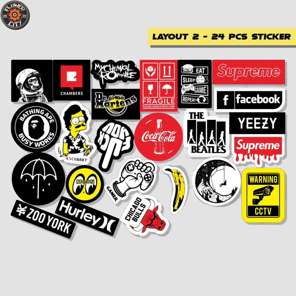 Premium Sticker Pack - หมวกกันน็อค / สติ๊กเกอร์กลางแจ้ง - LAYOUT 2 Skate Series - Flower City