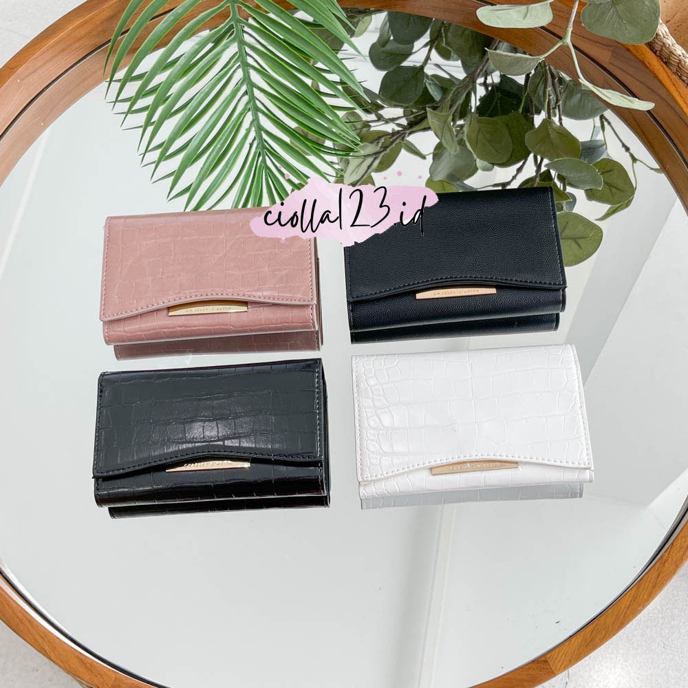 CK015 CK FRONT FLAP WALLET สําหรับผู้หญิง - ฟรีกล่อง CK