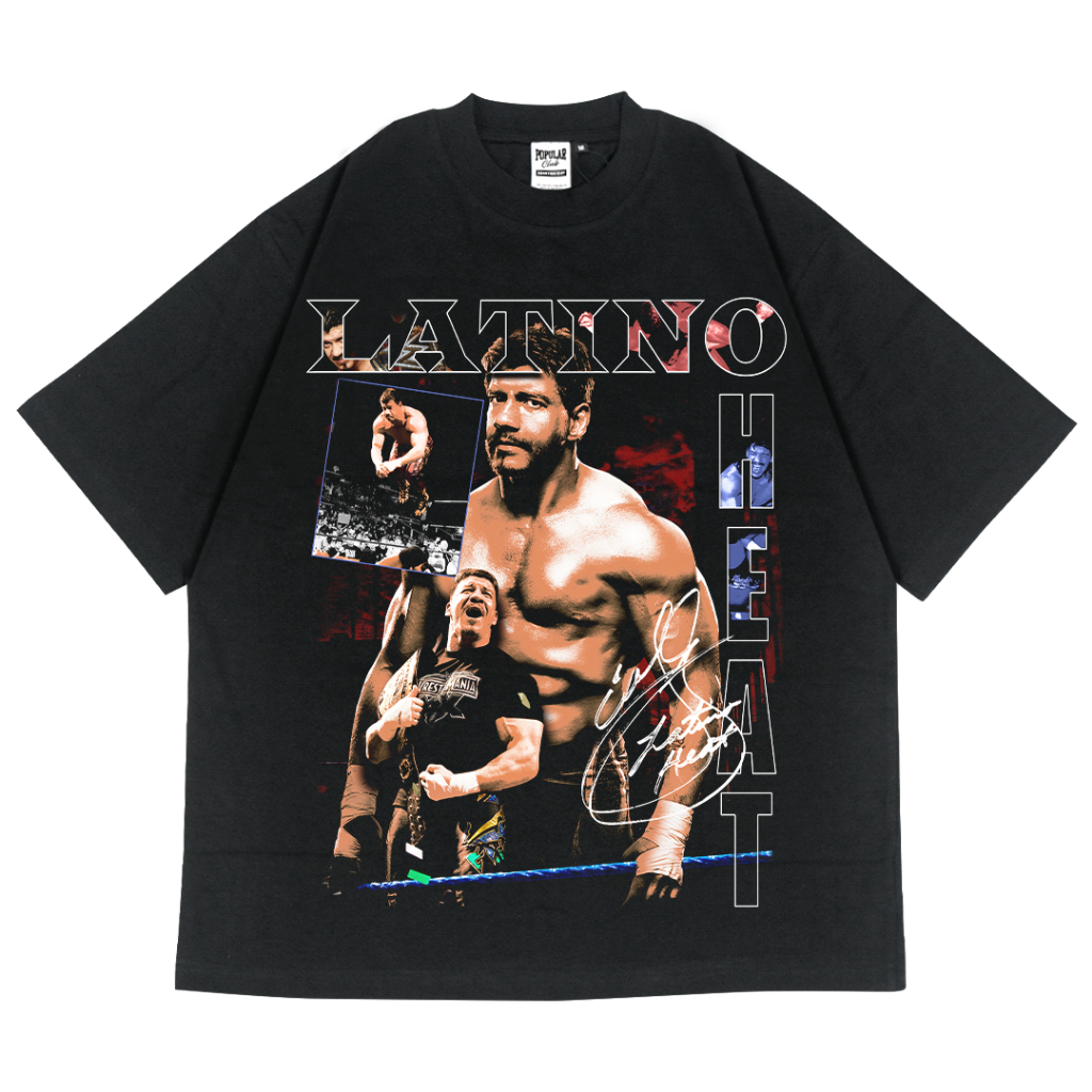 Eddie Guerrero Oversize HEAVYWEIGHT 16s เสื้อยืดสีดํายอดนิยม