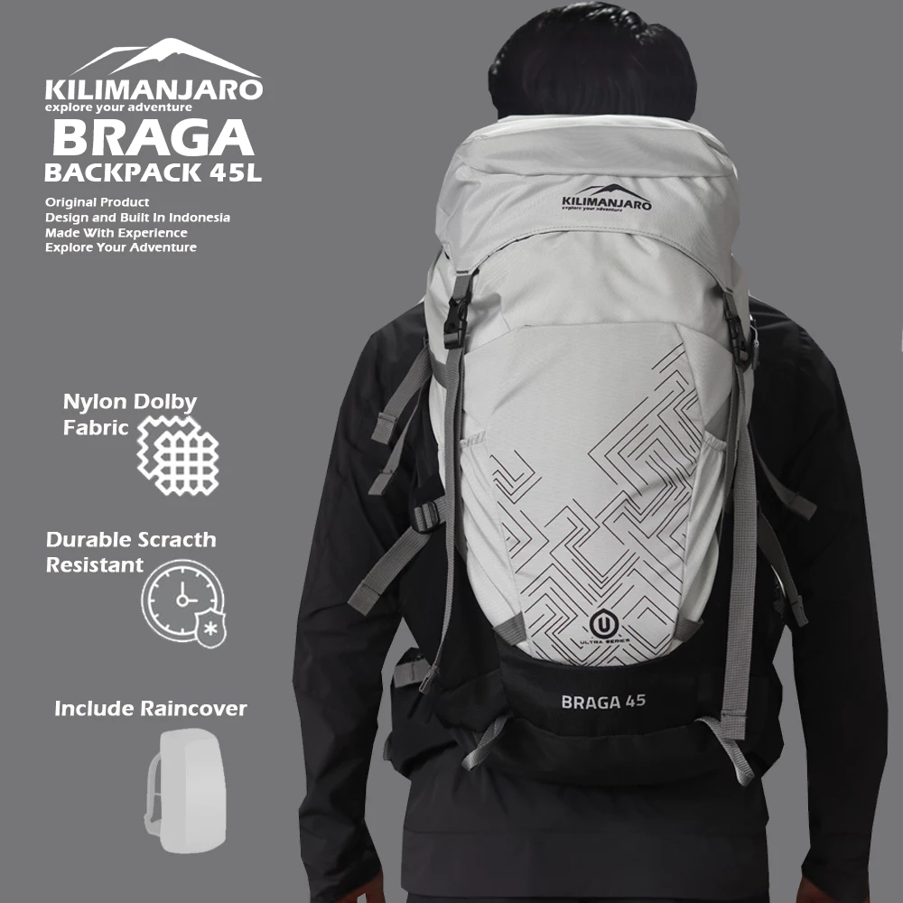 Kilimanjaro BRAGA 45 L Mountain Bag Original 45L Carrier Bag แถมฟรีผ้าคลุมกันฝน