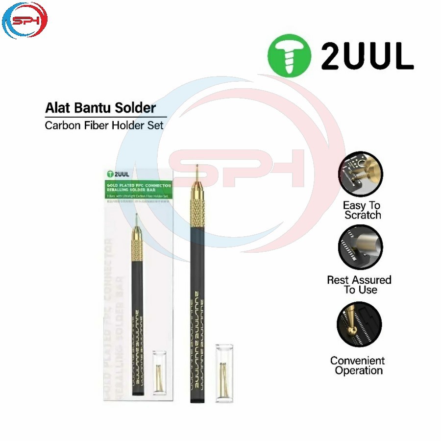 SOLDERING TOOL 2UUL SC98 Gold Plated FPC Connector Reballing Solder Bar 3 บาร์พร้อมชุดผู้ถือคาร์บอนไ