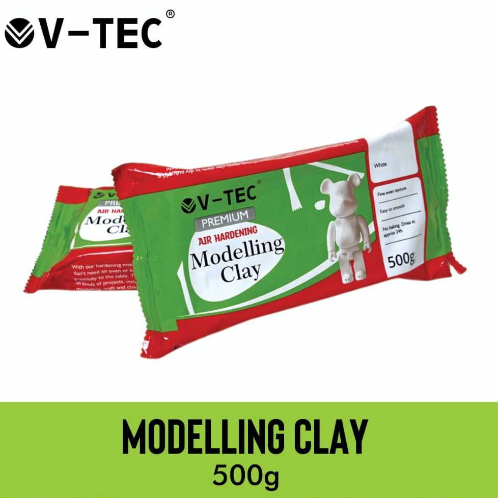 V-Tec Modeling Clay WHITE 500gr / ดินเหนียวขาว 500gr