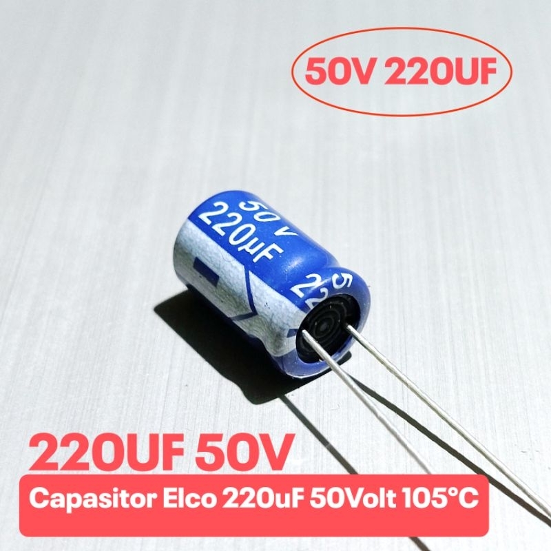 ELCO CAPACITOR 50V 220UF 105°ซีสุ่ม