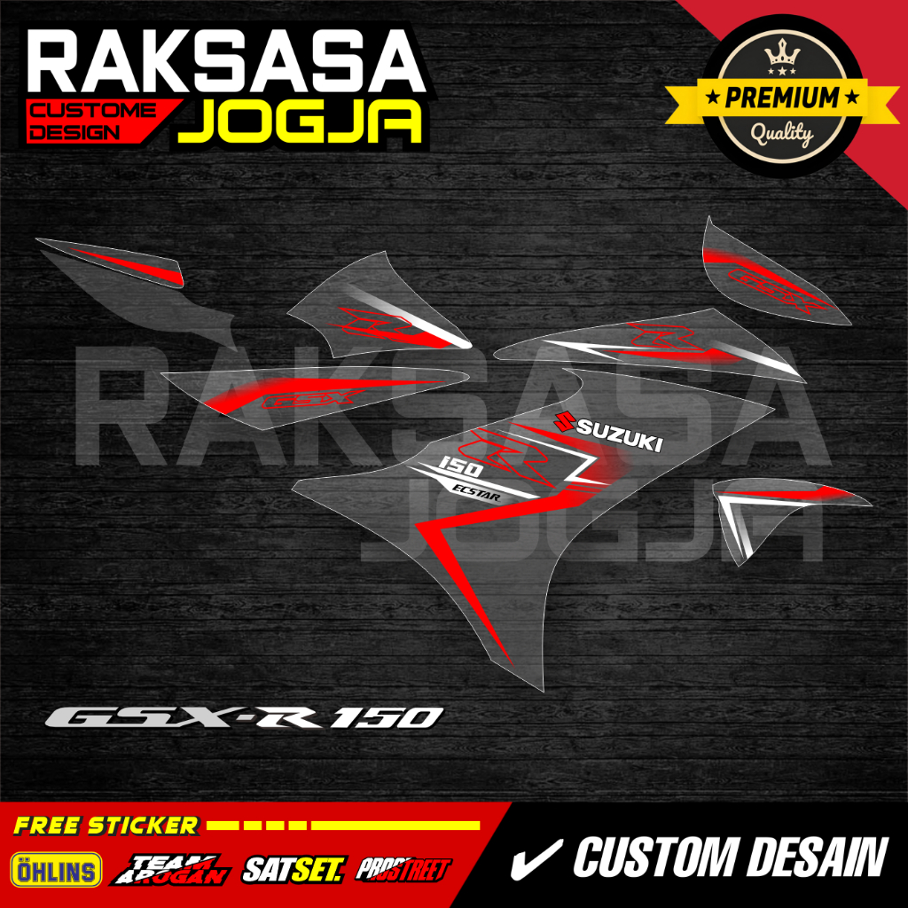 SUZUKI GSX 150R STRIPENT DOFF GLOSSY VINYL ALREADY CUT, JUST STICK IT ON PREMIUM QUALITY - สีที่กําห