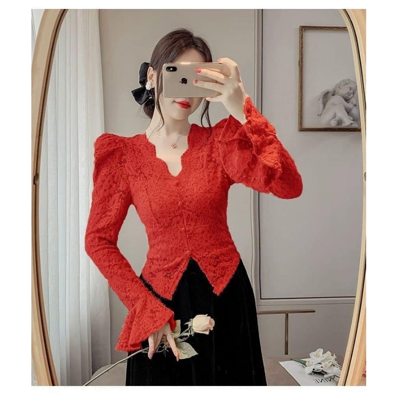 X3970 Cny Evanda เสื้อลูกไม้นําเข้า