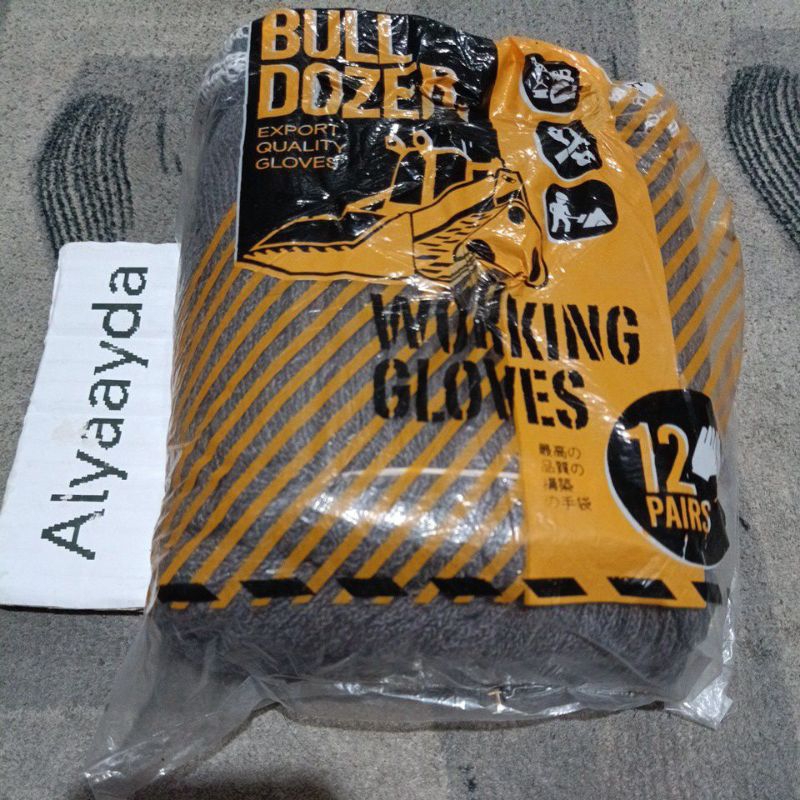 (1 DOZEN) ถุงมือทํางานแบรนด์ BULL DOZER