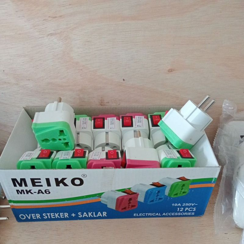 Meiko MK-A6 Over Plug + Switch/Over Plug 2-Prong UNIVERSAL TRAVEL Adapter CHARGER