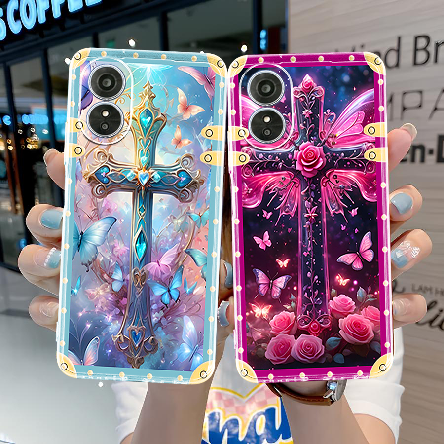 HP Oppo A38 A18 A17 A17K A60 A58 4G A58 5G A78 5G A98 กรณี Cross ล่าสุดความงามโทรศัพท์ Protector